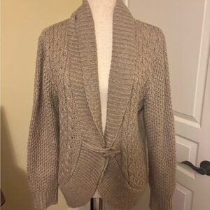 Sonoma Women's Tan Cable Knit Cardigan